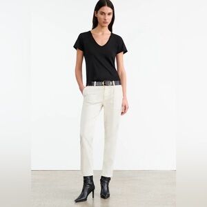 Nili Lotan Jenna Cotton Pants – Taupe / Mushroom – Size 10